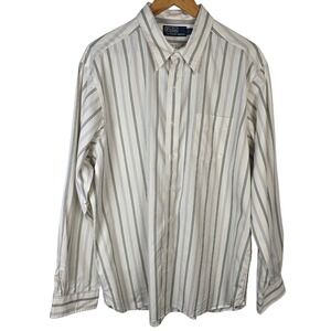 Polo by Ralph Lauren‎ Mens XL Striped Long Sleeve Button Down Dress Shirt